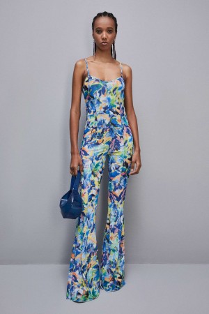 Patrizia Pepe Arty Splash Stretch Tulle Print Jumpsuit Πολύχρωμο | QYKPJEU-81