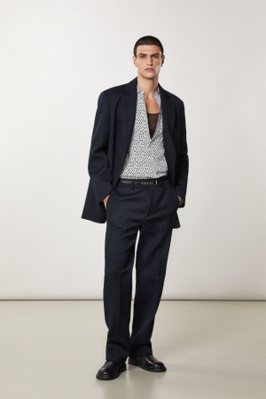 Patrizia Pepe Classic Cotton Pants μπλε | BYPSCDJ-74
