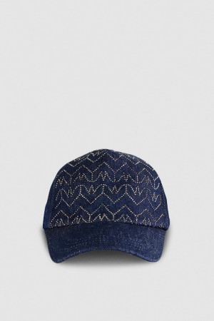 Patrizia Pepe Denim Fly Monogram Baseball Cap ανοιχτο μπλε | ANISEWK-91