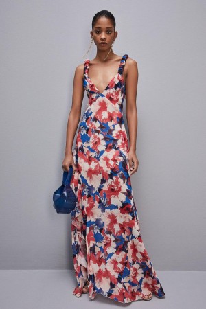 Patrizia Pepe Dress With Matching Viscose Crepon Sash Πολύχρωμο | ZVHTEPQ-98