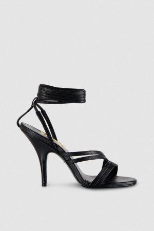 Patrizia Pepe Elegant Heeled Sandals μαυρα | HIMWAPR-82