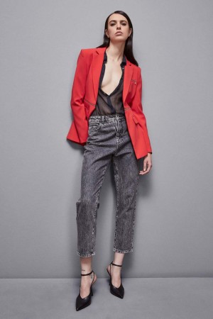 Patrizia Pepe Essential Crepe Jacket With Zipper κοκκινα | VWANBUH-98
