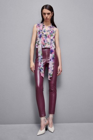 Patrizia Pepe Faux Leather Leggings μωβ | OJYHLBM-27