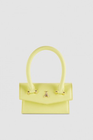 Patrizia Pepe Fly Bamby Leather Mini Shoulder Bag κίτρινα | PQVSCBD-58