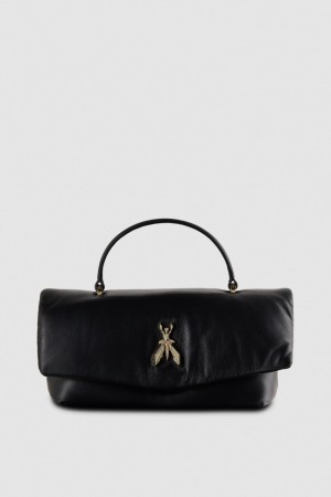 Patrizia Pepe Fly Bamby Leather Shoulder Bag μαυρα | MAZIFCJ-41