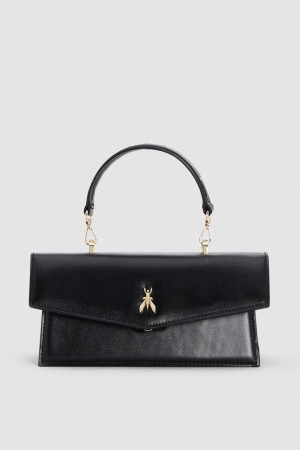 Patrizia Pepe Fly Bamby Leather Shoulder Bag μαυρα | MDBGHUV-35