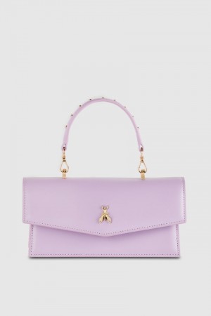 Patrizia Pepe Fly Bamby Leather Shoulder Bag μωβ | LTFJGOD-98
