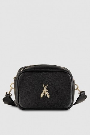 Patrizia Pepe Fly Camera Leather Shoulder Bag μαυρα | EBZQWAN-98