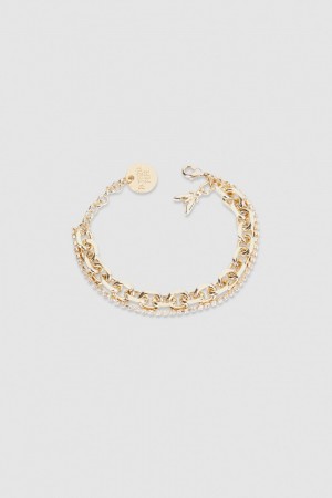 Patrizia Pepe Fly Diamond Brass Chain Bracelet χρυσο χρωμα | XGJWBEC-53
