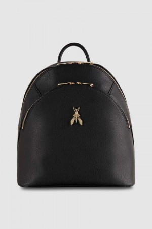 Patrizia Pepe Fly Leather Backpack With Double Pocket μαυρα | HTAMEGR-72