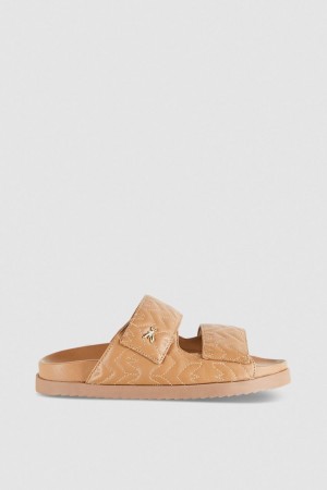 Patrizia Pepe Fly Slippers Monogram Μπεζ | UAGPXWS-15