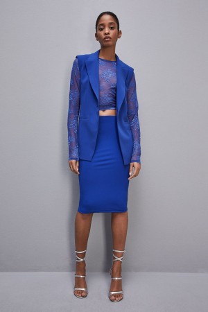Patrizia Pepe Knee-length Pencil Skirt ανοιχτο μπλε | WGCYPIH-37