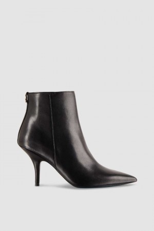 Patrizia Pepe Leather Ankle Boots μαυρα | NUQHKEX-81