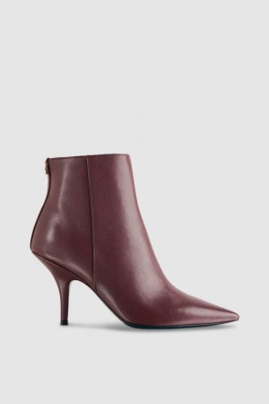 Patrizia Pepe Leather Ankle Boots μωβ | SMDNYCT-64
