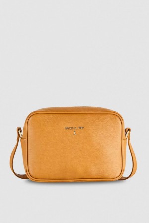 Patrizia Pepe Leather Camera Bag With Inside Pocket καφε | GALDFCV-98