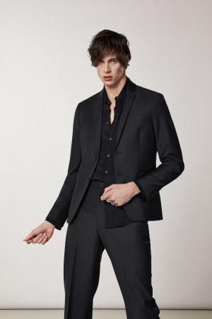 Patrizia Pepe Lined Cool Wool Blazer μαυρα | QYGHRUP-49