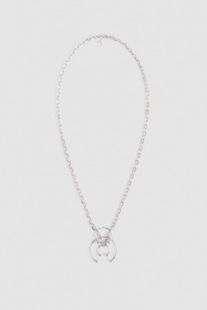 Patrizia Pepe Long Necklace With Piercing ασημι | ZIVRNEA-35