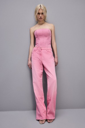 Patrizia Pepe Low Waist Straight Pants ροζ | GXSTDFI-37