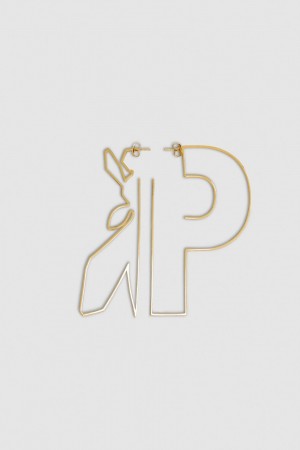 Patrizia Pepe Metal Maxy Fly Brass Earrings χρυσο χρωμα | EYDQKBL-87