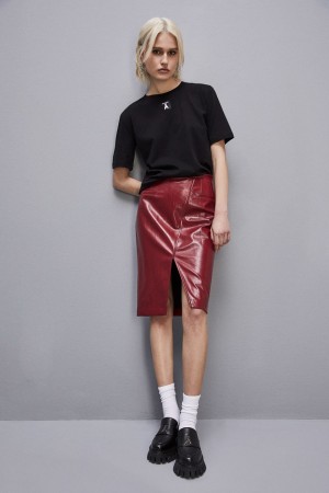 Patrizia Pepe Organic Cotton T-shirt μαυρα | JDHANWC-09