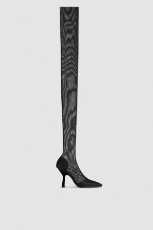 Patrizia Pepe Overknee Boots In Tulle μαυρα | SCAYVDG-75