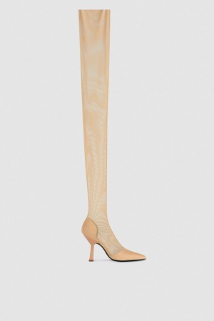 Patrizia Pepe Overknee Boots In Tulle Μπεζ | QMBHKVZ-03