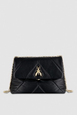 Patrizia Pepe Padded Fly Crossbody Bag μαυρα | NPDWEHQ-96