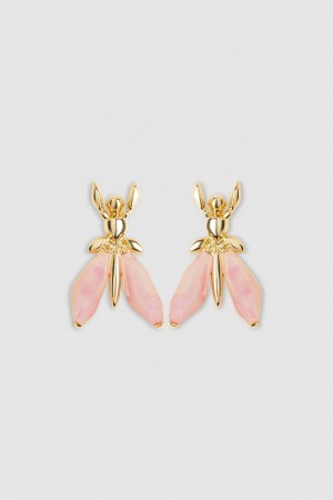 Patrizia Pepe Precious Fly Earrings With Stones ροζ | SLYRAMC-13