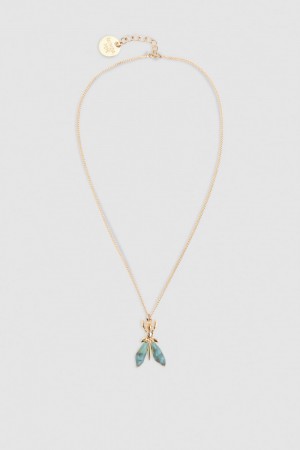 Patrizia Pepe Precious Fly Mini Necklace πρασινο | MGOUJWT-45