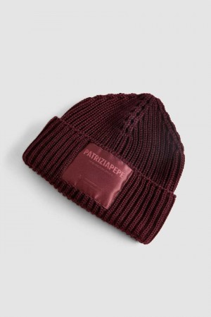 Patrizia Pepe Ribbed Fabric Hat μωβ | FYNQJXK-12