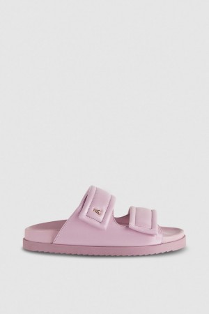 Patrizia Pepe Slippers With Logo And Leather Lining μωβ | NQBREUI-19