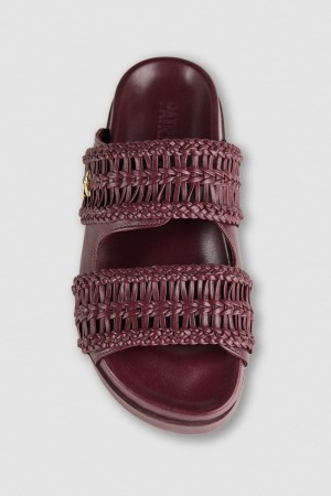 Patrizia Pepe Slippers With Woven Leather Bands μωβ | RXGHOAM-25