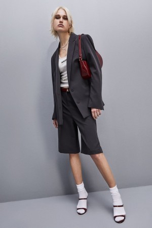 Patrizia Pepe Soft Viscose Bermuda Shorts γκρι | IWCZQBF-26